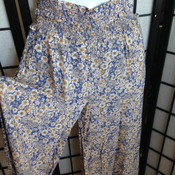 Gorgeous Comfy Print Smock Waist Wide Leg, Approx Inseam 29", NWOT - Picture 5 of 14